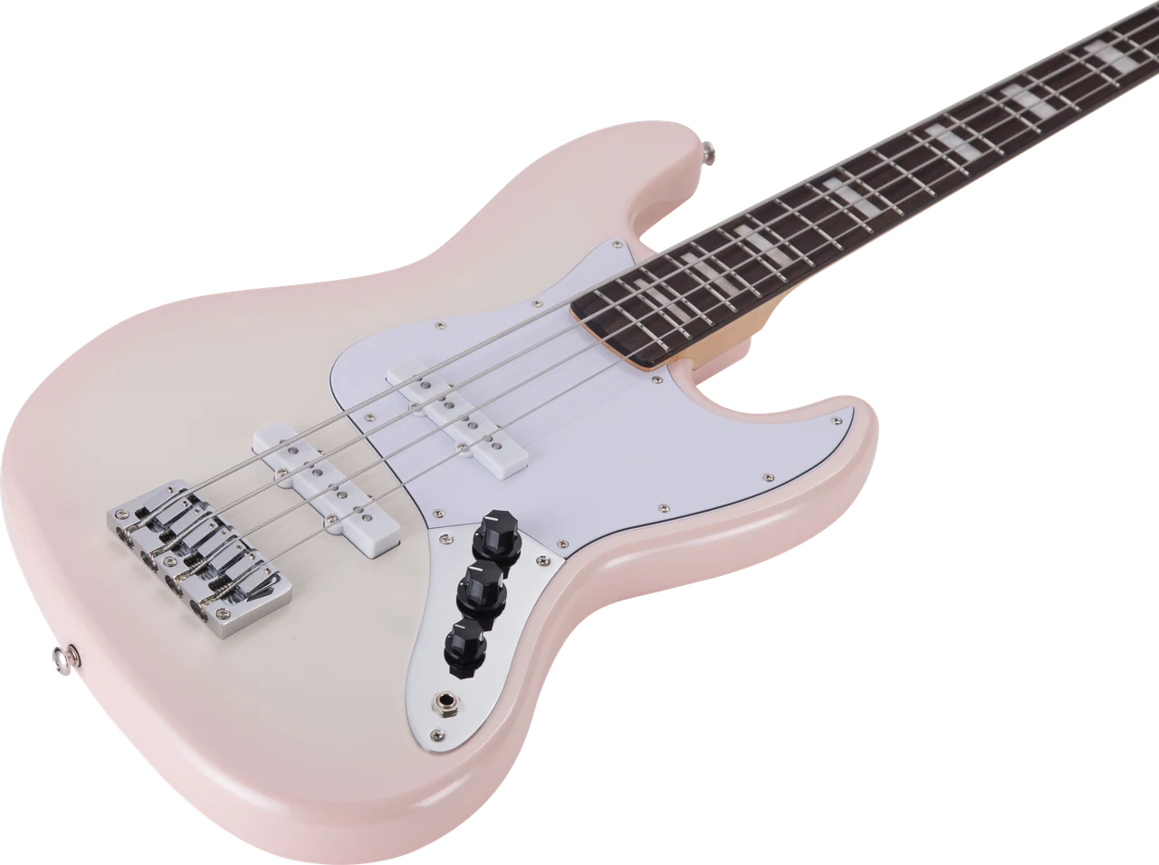 M350F(PK)のボディ。ホワイトのピックアップと3つのノブ